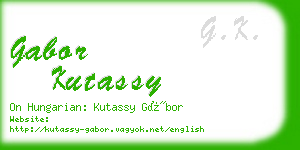 gabor kutassy business card